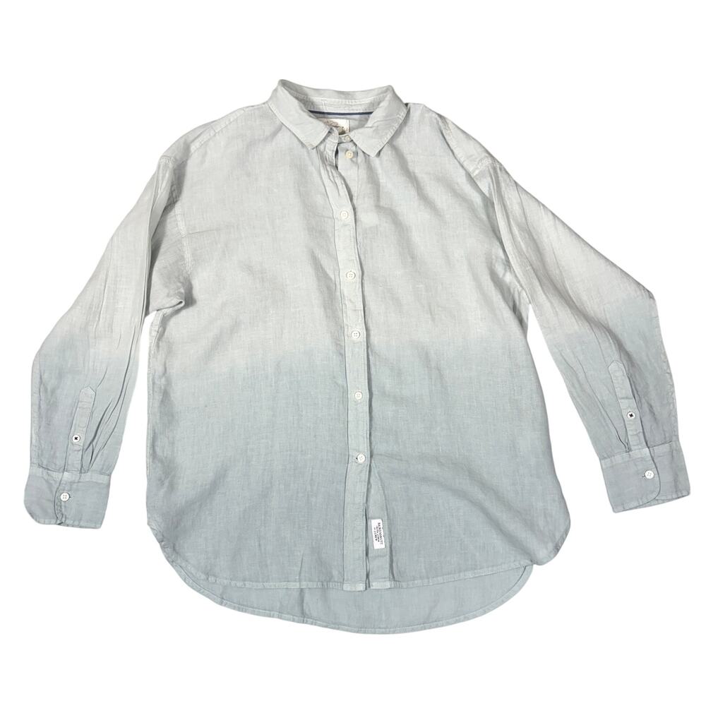 J. Crew Baird McNutt Blue Dip-Dye Relaxed Fit Linen Shirt Women’s Size 10 NWT